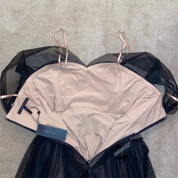 BCBG MaxAzria Black Tulle Gown - Picture 8 of 9